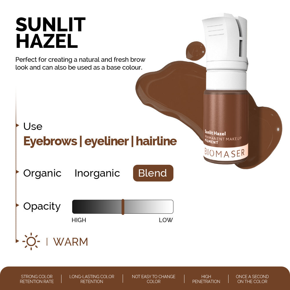 Pigment Biomaser Sprancene Sunlit Hazel – detalii nuanta pigment Biomaser