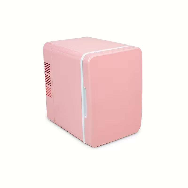 Mini frigider cosmetic roz pentru skincare, creme și produse de îngrijire