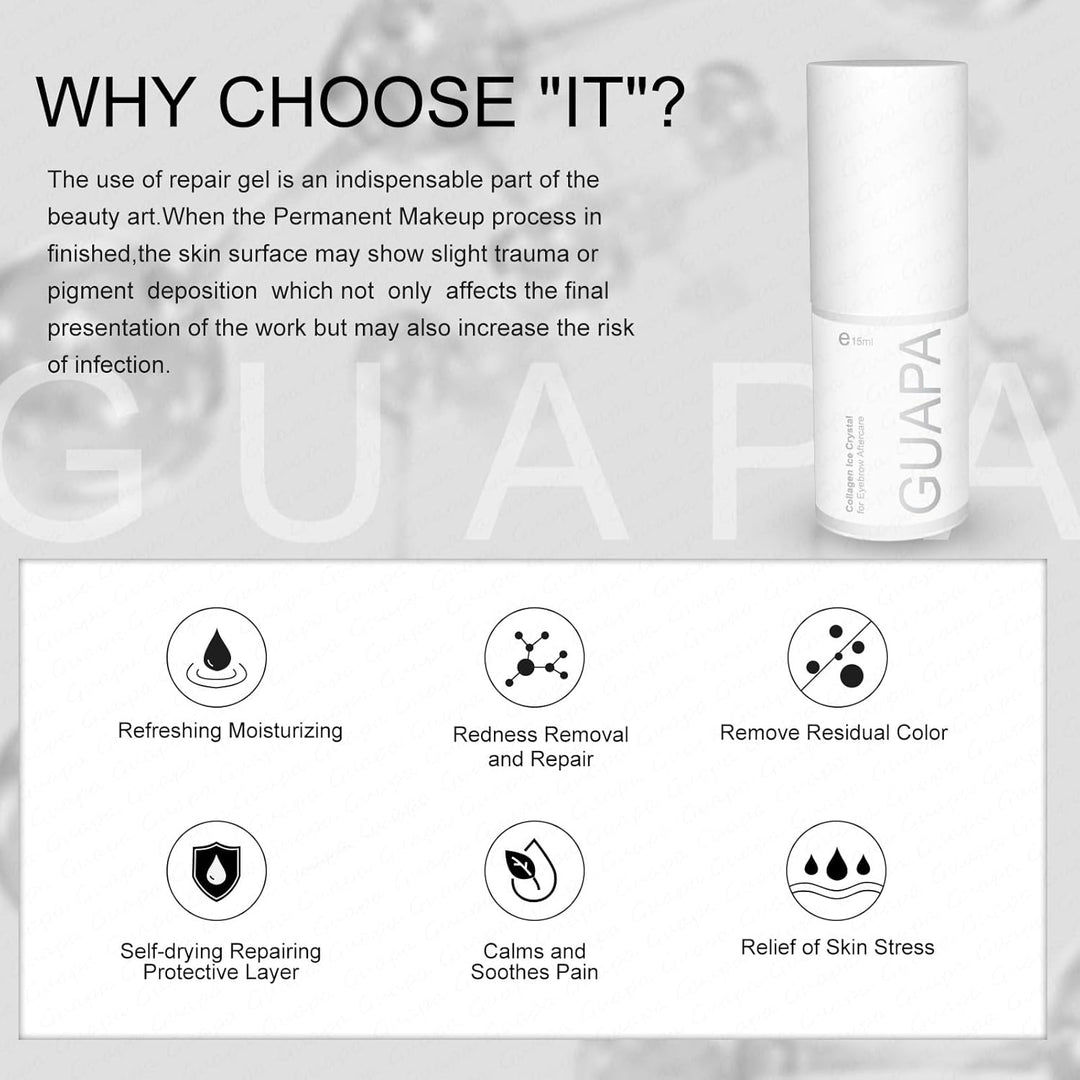 Collagen Ice Crystal Repair Gel pentru sprâncene – gel calmant și protector după PMU