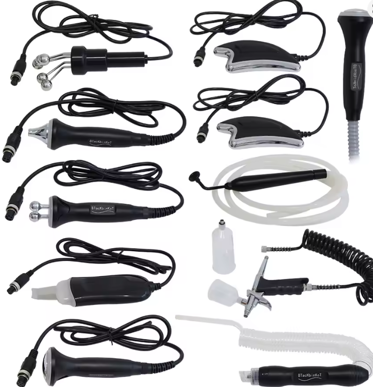 Aparat Hydro Dermabrasion 10-in-1 (Hydra Facial) – Curățare profunda, exfoliere, oxigenare, lifting & infuzie seruri – cu manere multiple