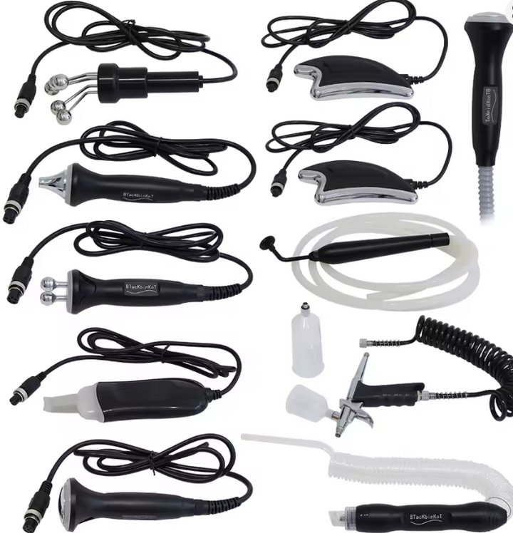 Aparat Hydro Dermabrasion 10-in-1 (Hydra Facial) – Curățare profunda, exfoliere, oxigenare, lifting & infuzie seruri – cu manere multiple