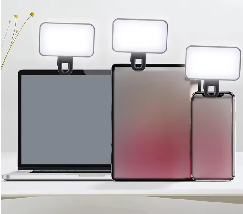 Lumina LED Selfie cu clip – pentru telefon, tableta și laptop – 3 moduri