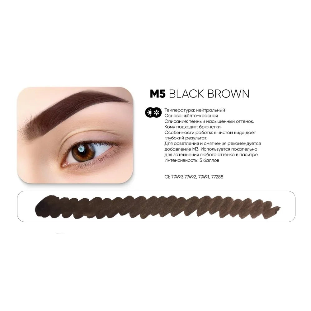 Pigment PEINTO Sprâncene M5 BLACK BROWN