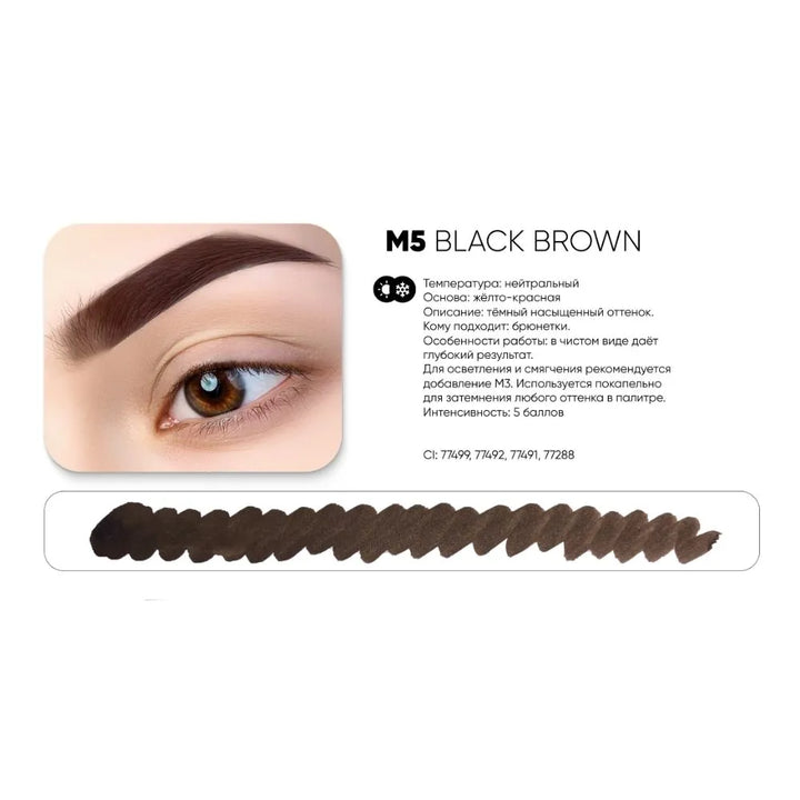 Pigment PEINTO Sprâncene M5 BLACK BROWN