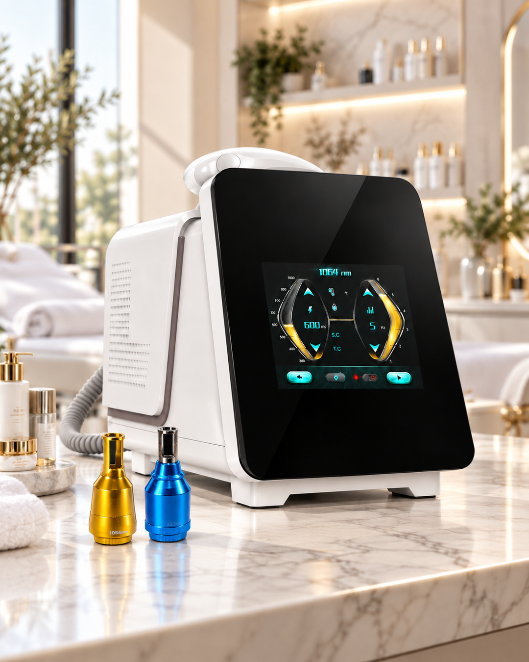 Laser Nd:YAG QL III într-un salon premium cu capete