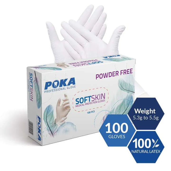 FEHÉR, PÚDERMENTES LATEX KESZTYŰK