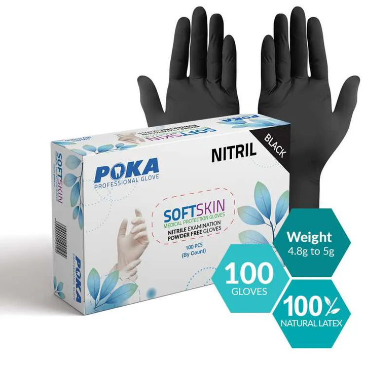 MANUSI NITRIL NEPUDRÁT POKA FEKETE/RÓZSASZÍN