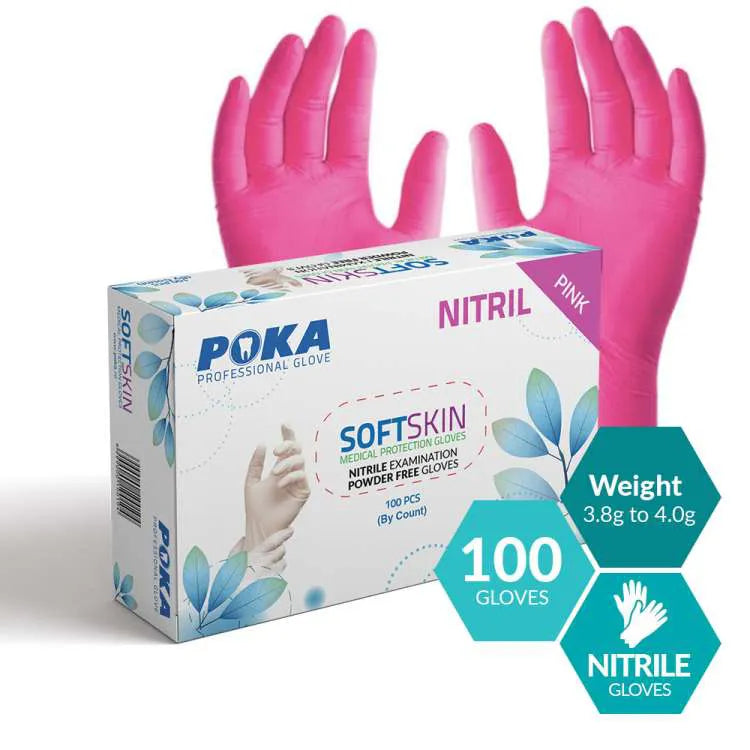 MANUSI NITRIL NEPUDRÁT POKA FEKETE/RÓZSASZÍN