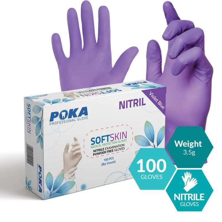 MANUSI NITRIL NEPUDRÁT POKA FEKETE/RÓZSASZÍN