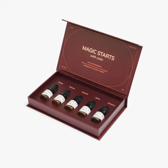 Set Pigmenți Etalon Mix Sprâncene MINERAL SERIES 5×5 ml