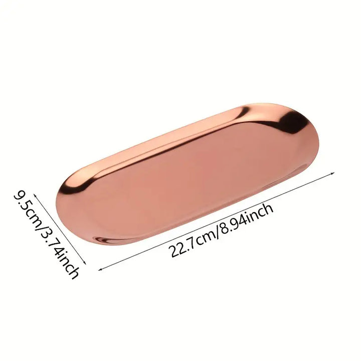Tăviță PMU roz din oțel inoxidabil, dimensiuni 22,7 × 9,5 cm