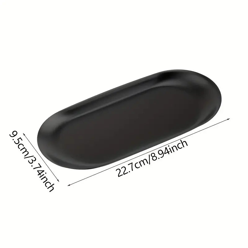 Tăviță PMU neagră din oțel inoxidabil, dimensiuni 22,7 × 9,5 cm